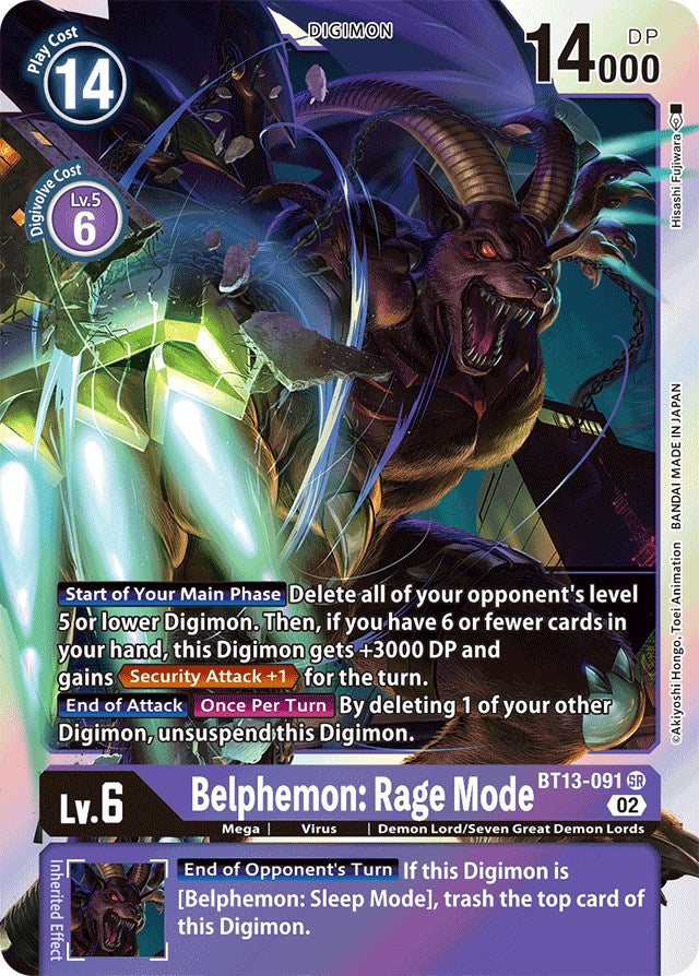 Belphemon: Rage Mode [BT13-091] [Versus Royal Knights Booster] | Cracking-Singles