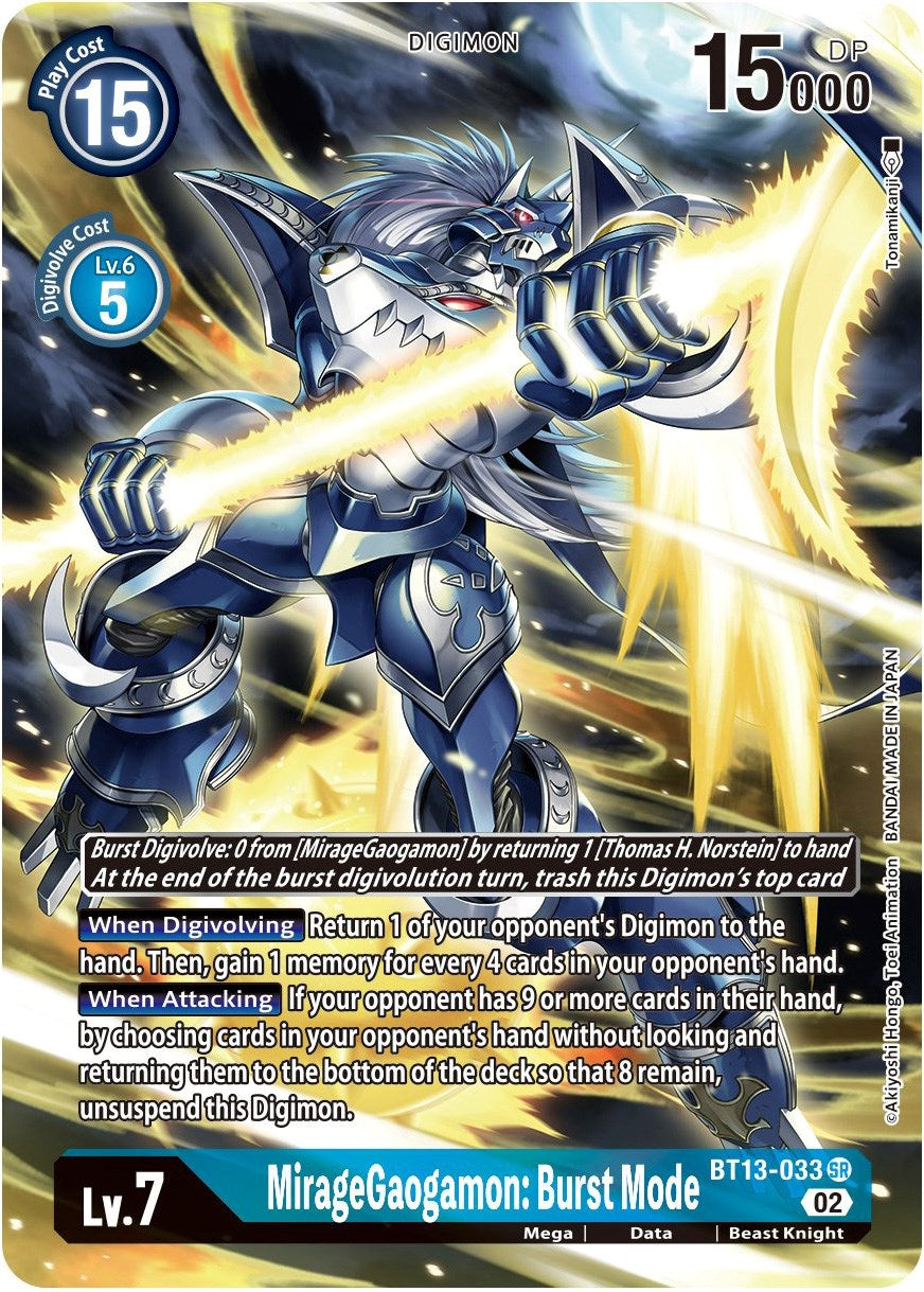 MirageGaogamon: Burst Mode [BT13-033] (Alternate Art) [Versus Royal Knights Booster] | Cracking-Singles