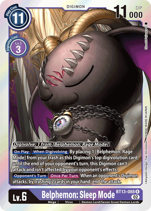 Belphemon: Sleep Mode [BT13-088] [Versus Royal Knights Booster] | Cracking-Singles