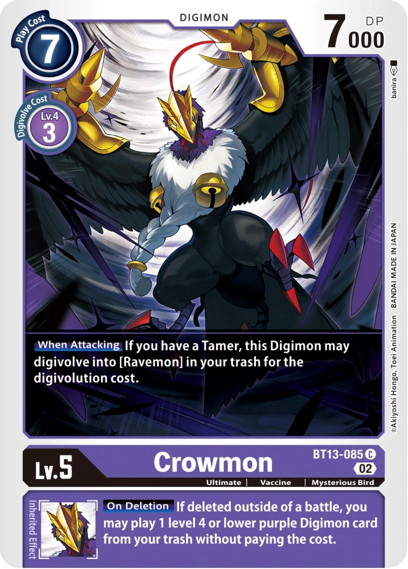 Crowmon [BT13-085] [Versus Royal Knights Booster] | Cracking-Singles