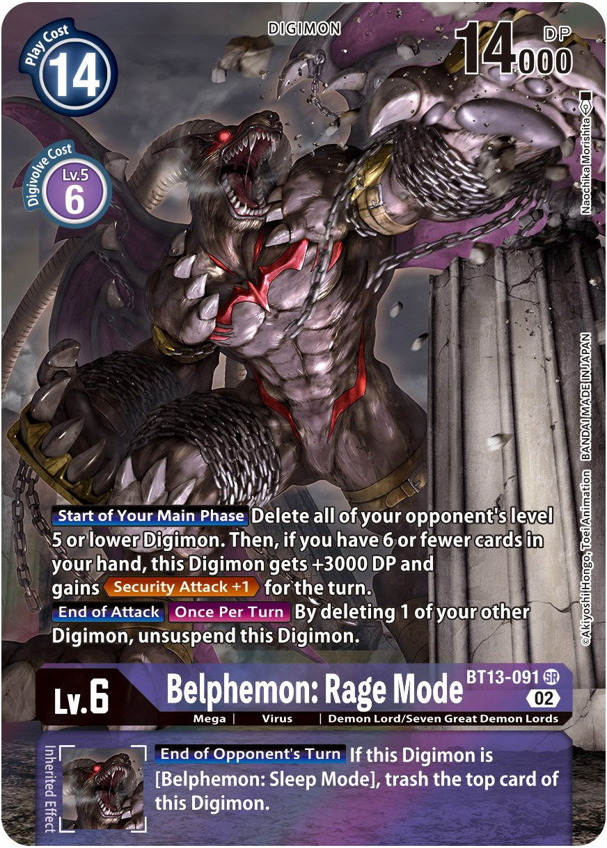 Belphemon: Rage Mode [BT13-091] (Alternate Art) [Versus Royal Knights Booster] | Cracking-Singles