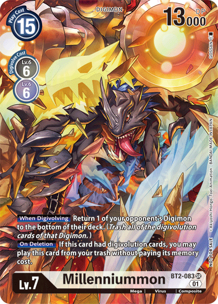 Millenniummon [BT2-083] (1-Year Anniversary Box Topper) [Promotional Cards] | Cracking-Singles