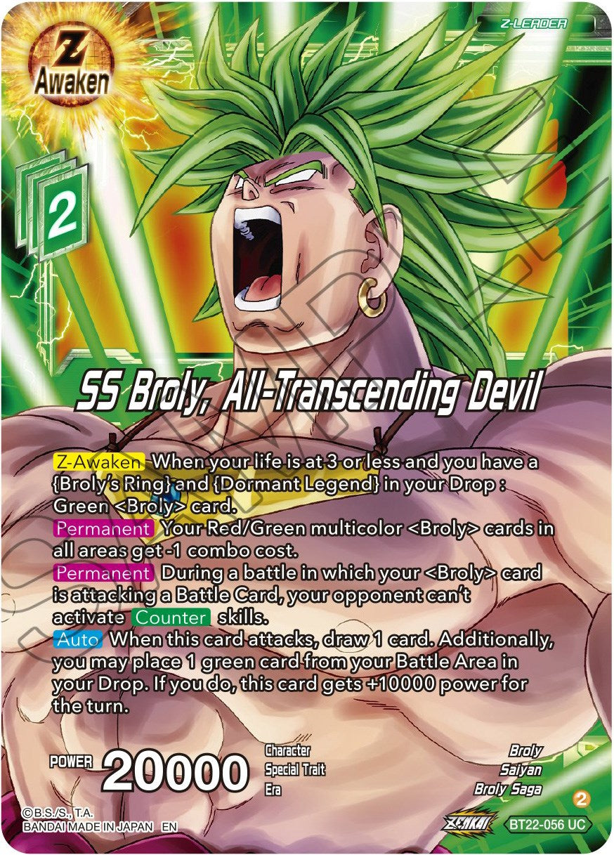 SS Broly, All-Transcending Devil (BT22-056) [Critical Blow] | Cracking-Singles