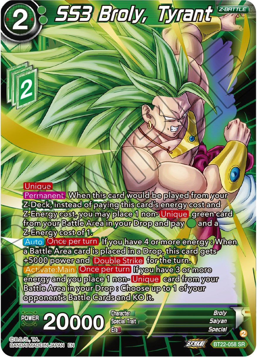 SS3 Broly, Tyrant (BT22-058) [Critical Blow] | Cracking-Singles