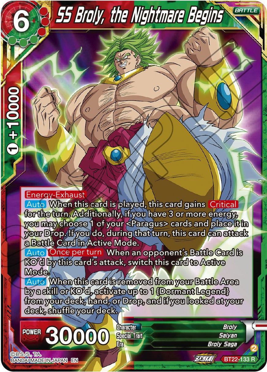 SS Broly, the Nightmare Begins (BT22-133) [Critical Blow] | Cracking-Singles