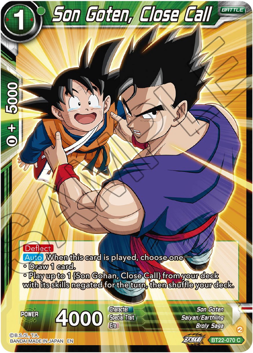 Son Goten, Close Call (BT22-070) [Critical Blow] | Cracking-Singles