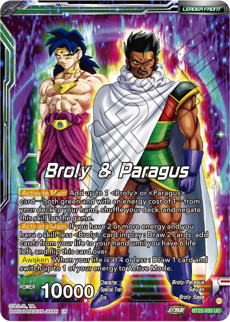 Broly & Paragus // SS Broly, Devil of Destruction (BT22-055) [Critical Blow] | Cracking-Singles