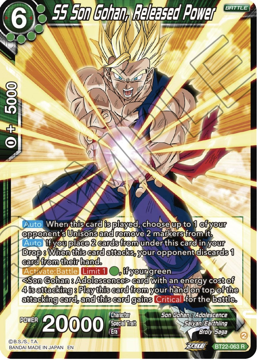 SS Son Gohan, Released Power (BT22-063) [Critical Blow] | Cracking-Singles