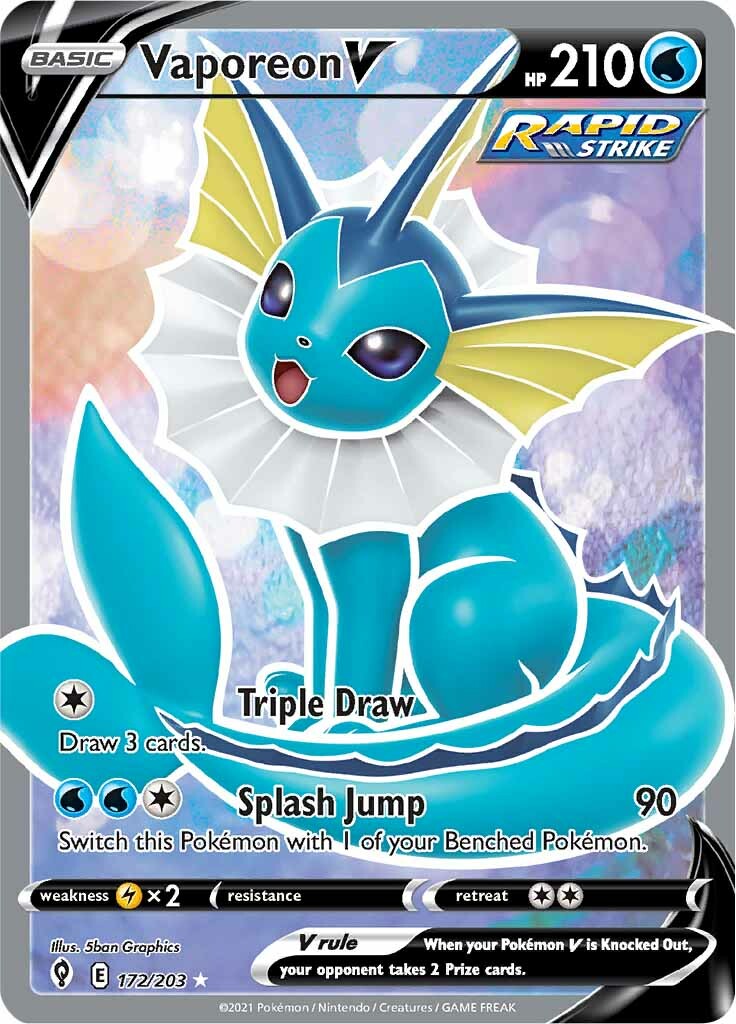 Vaporeon V (172/203) [Sword & Shield: Evolving Skies] | Cracking-Singles