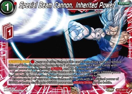 Special Beam Cannon, Inherited Power (BT22-007) [Critical Blow] | Cracking-Singles