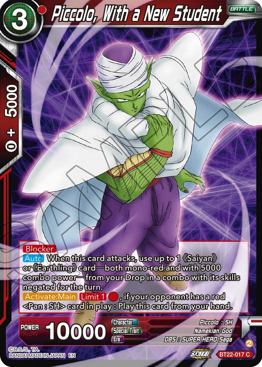 Piccolo, With a New Student (BT22-017) [Critical Blow] | Cracking-Singles