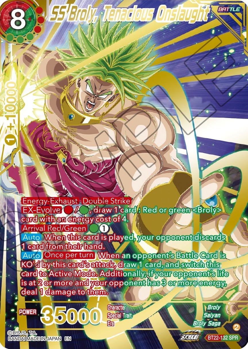 SS Broly, Tenacious Onslaught (SPR) (BT22-132) [Critical Blow] | Cracking-Singles