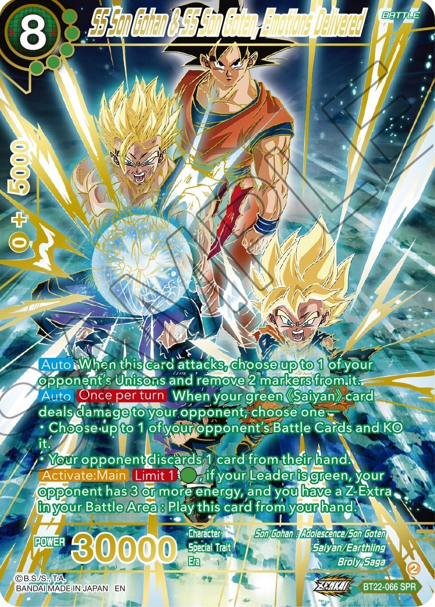 SS Son Gohan & SS Son Goten, Emotions Delivered (SPR) (BT22-066) [Critical Blow] | Cracking-Singles