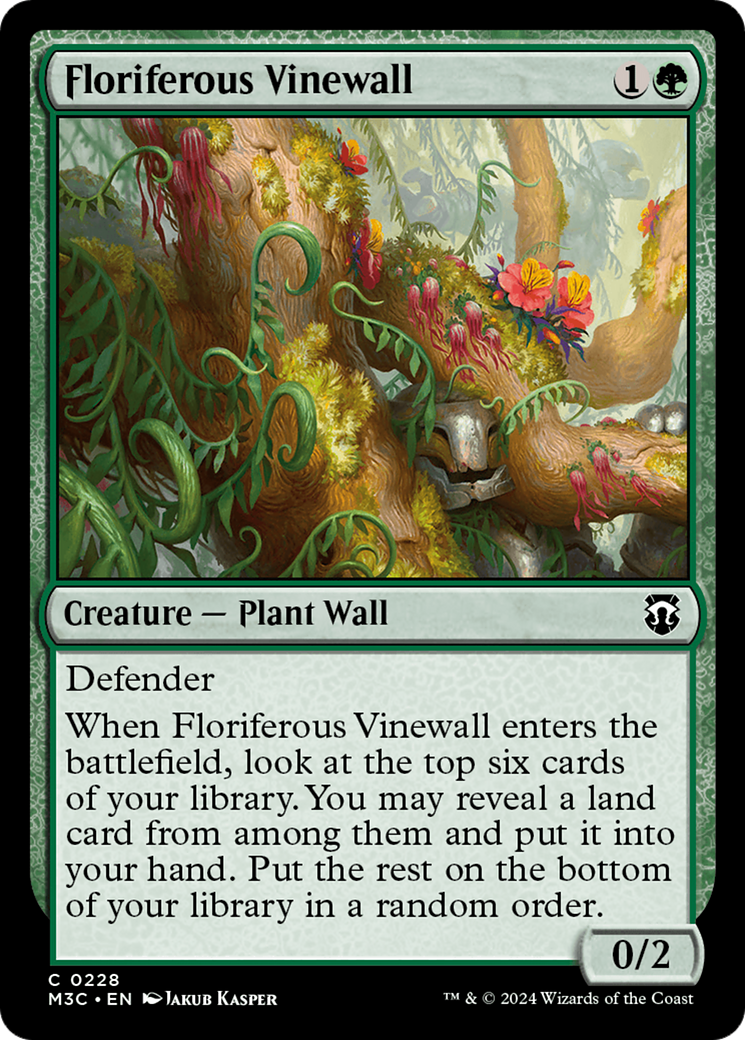 Floriferous Vinewall (Ripple Foil) [Modern Horizons 3 Commander] | Cracking-Singles