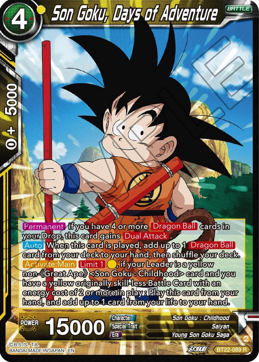 Son Goku, Days of Adventure (BT22-089) [Critical Blow] | Cracking-Singles