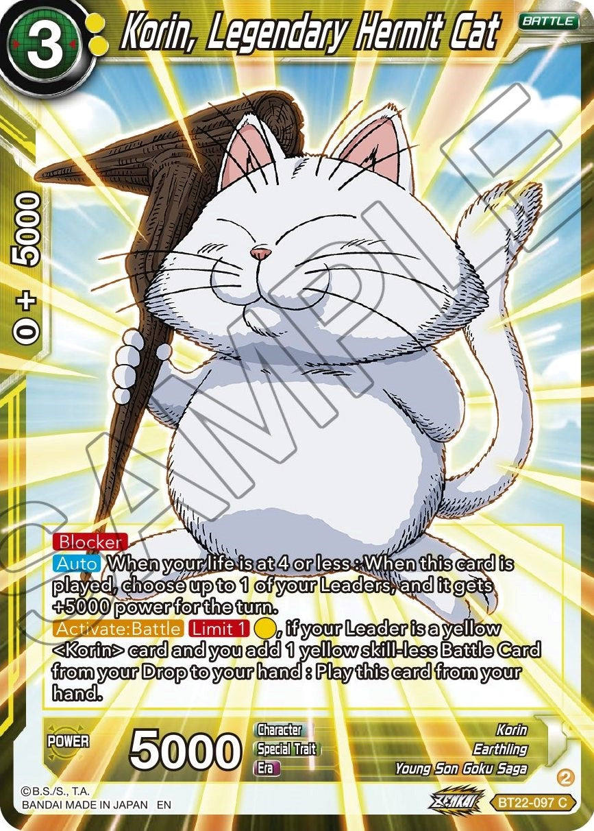 Korin, Legendary Hermit Cat (BT22-097) [Critical Blow] | Cracking-Singles