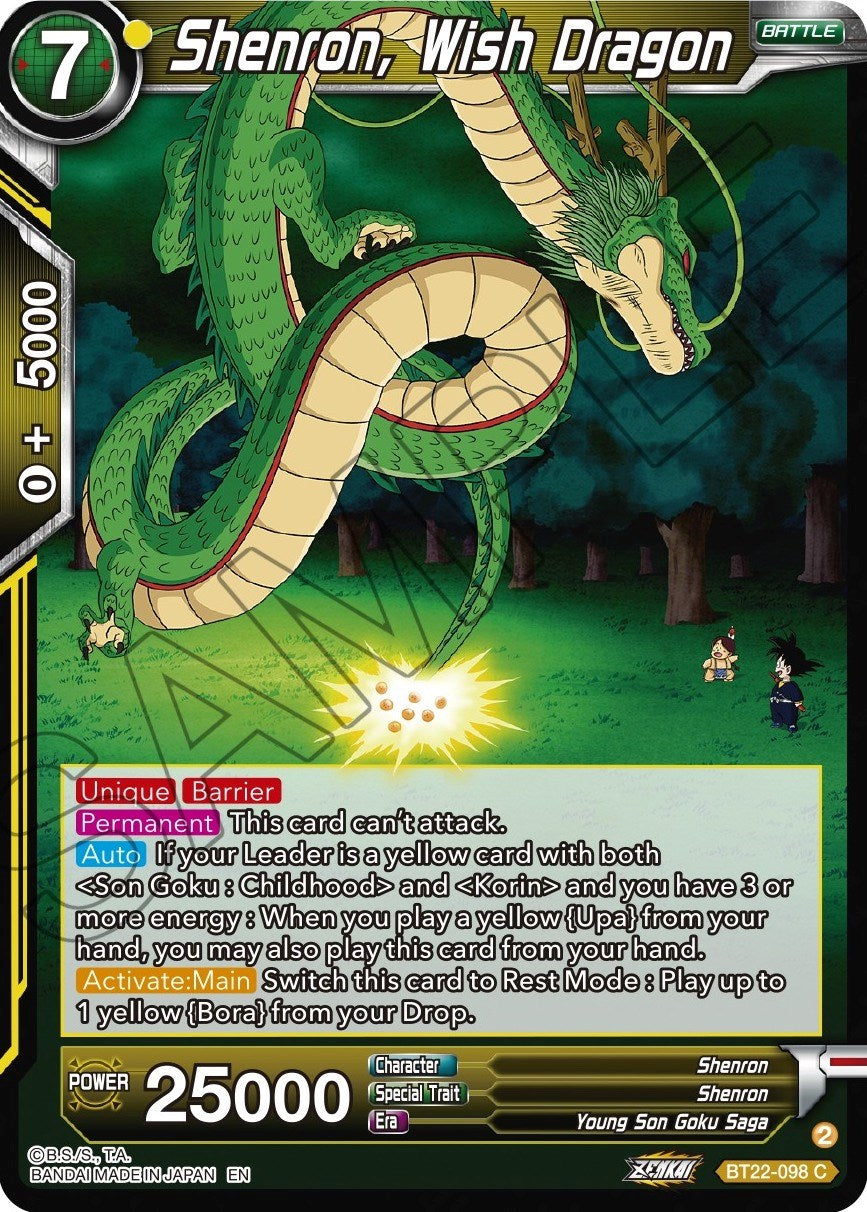 Shenron, Wish Dragon (BT22-098) [Critical Blow] | Cracking-Singles