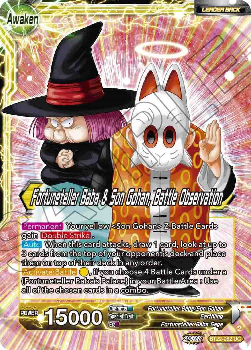 Fortuneteller Baba // Fortuneteller Baba & Son Gohan, Battle Observation (BT22-082) [Critical Blow] | Cracking-Singles