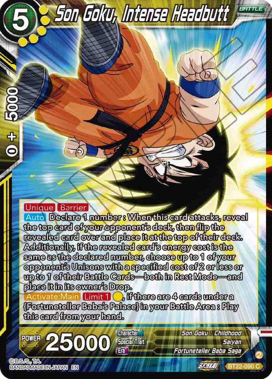 Son Goku, Intense Headbutt (BT22-090) [Critical Blow] | Cracking-Singles