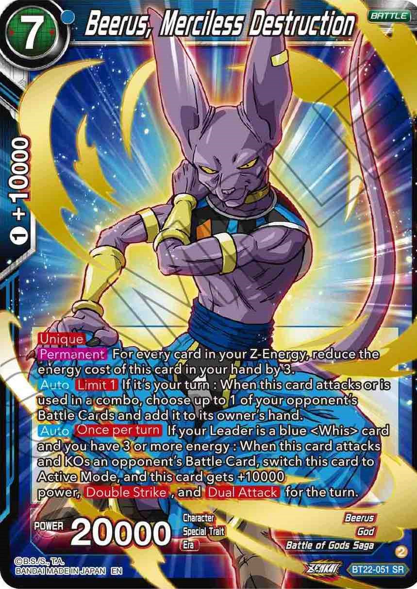 Beerus, Merciless Destruction (BT22-051) [Critical Blow] | Cracking-Singles