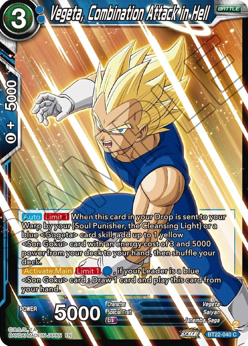 Vegeta, Combination Attack in Hell (BT22-040) [Critical Blow] | Cracking-Singles