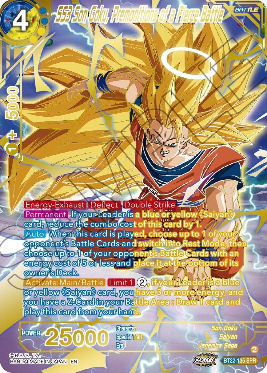 SS3 Son Goku, Premonitions of a Fierce Battle (SPR) (BT22-135) [Critical Blow] | Cracking-Singles