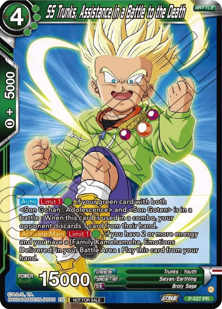 SS Trunks, Assistance in a Battle to the Death (Zenkai Series Tournament Pack Vol.5) (P-527) [Tournament Promotion Cards] | Cracking-Singles