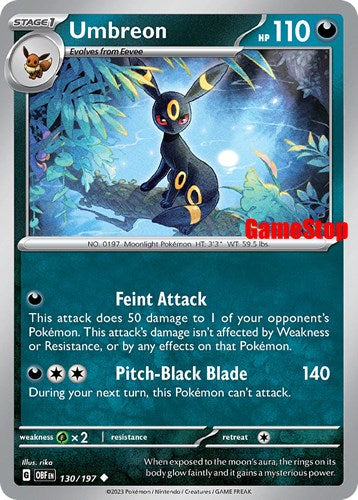 Umbreon (130/197) (GameStop Exclusive) [Scarlet & Violet: Obsidian Flames] | Cracking-Singles