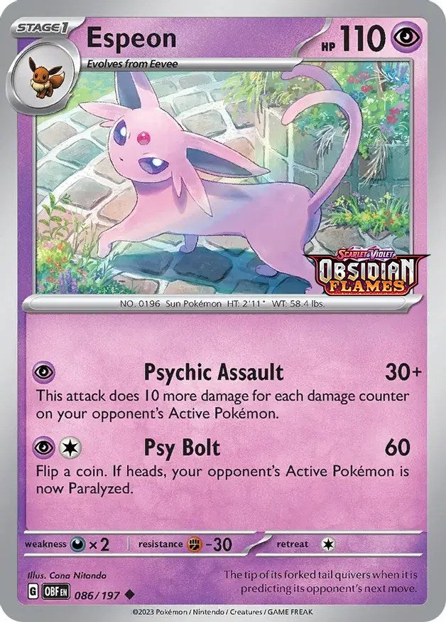 Espeon (086/197) (Best Buy Exclusive) [Scarlet & Violet: Obsidian Flames] | Cracking-Singles