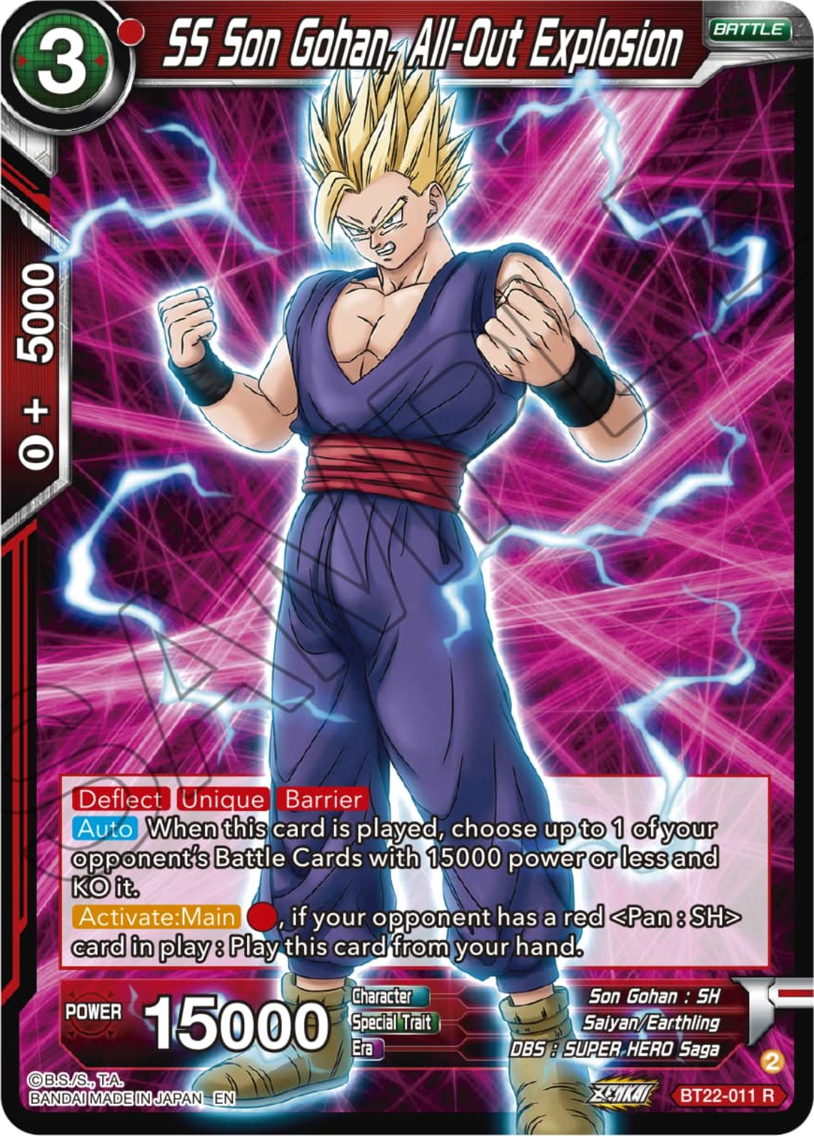 SS Son Gohan, All-Out Explosion (BT22-011) [Critical Blow] | Cracking-Singles