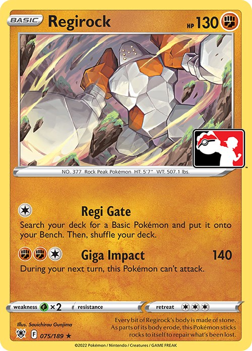 Regirock (075/189) [Prize Pack Series Three] | Cracking-Singles