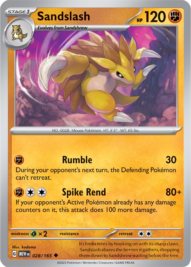 Sandslash (028/165) [Scarlet & Violet: 151] | Cracking-Singles