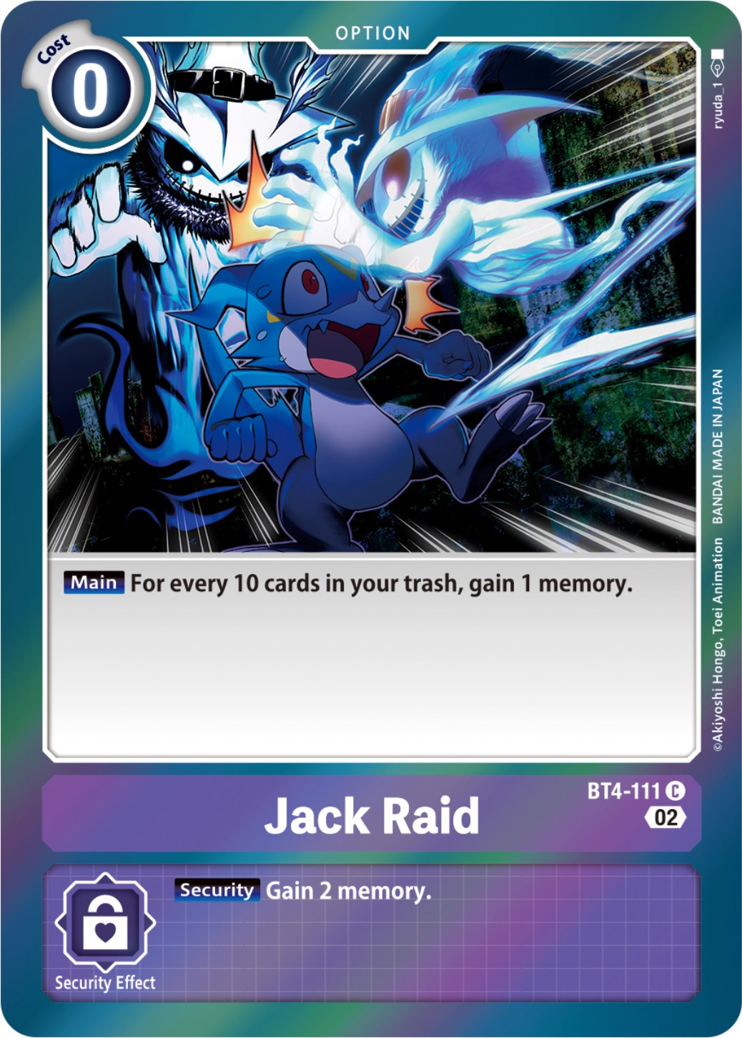 Jack Raid [BT4-111] (Resurgence Booster Reprint) [Resurgence Booster] | Cracking-Singles