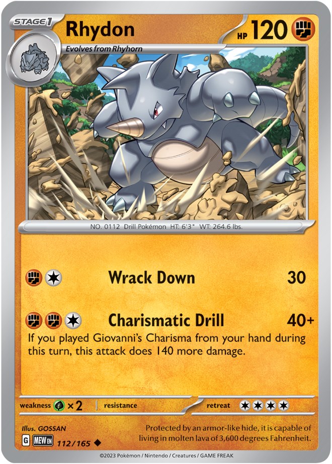 Rhydon (112/165) [Scarlet & Violet: 151] | Cracking-Singles