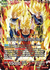 Son Goku & Vegeta & Trunks // SS Son Goku, SS Vegeta, & SS Trunks, the Ultimate Team (Fighter's Ambition Holiday Pack) (BT19-001) [Tournament Promotion Cards] | Cracking-Singles