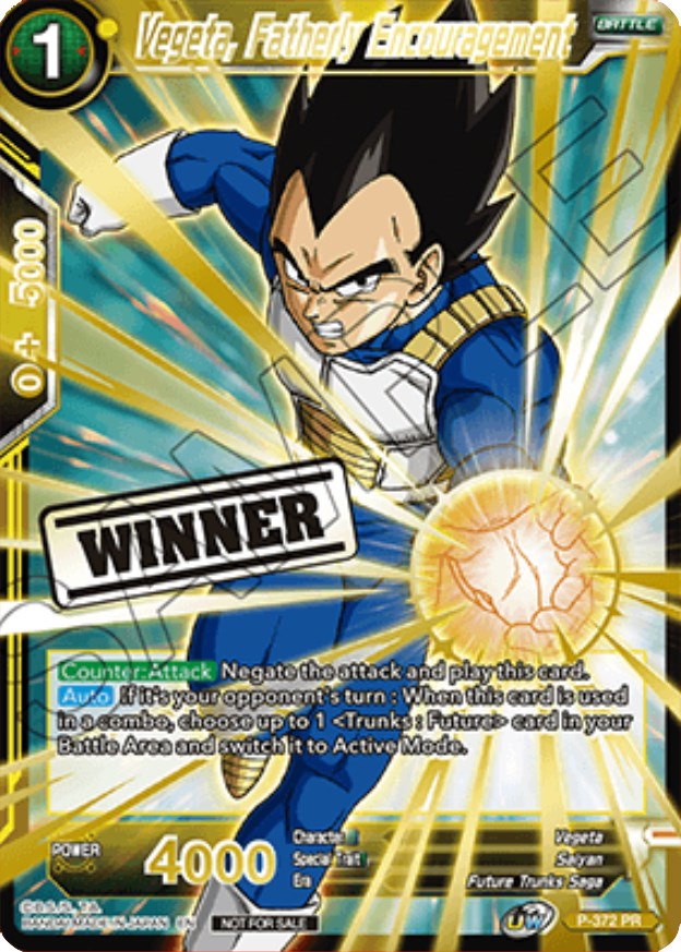 Vegeta, Fatherly Encouragement (Store Championship Winner Card 2023) (P-372) [Tournament Promotion Cards] | Cracking-Singles