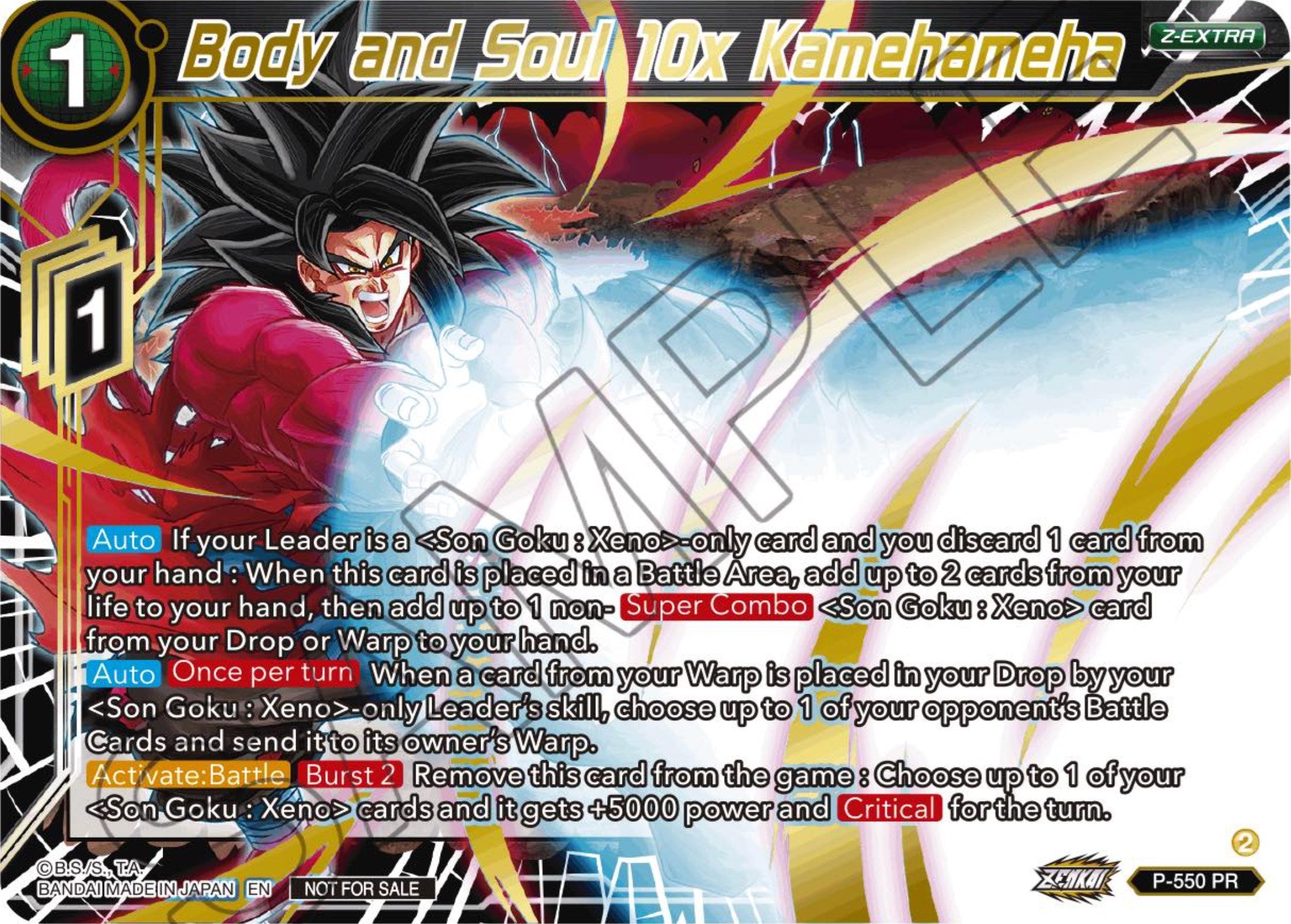 Body and Soul 10x Kamehameha (Championship Z Extra Card Pack 2023) (P-550) [Tournament Promotion Cards] | Cracking-Singles