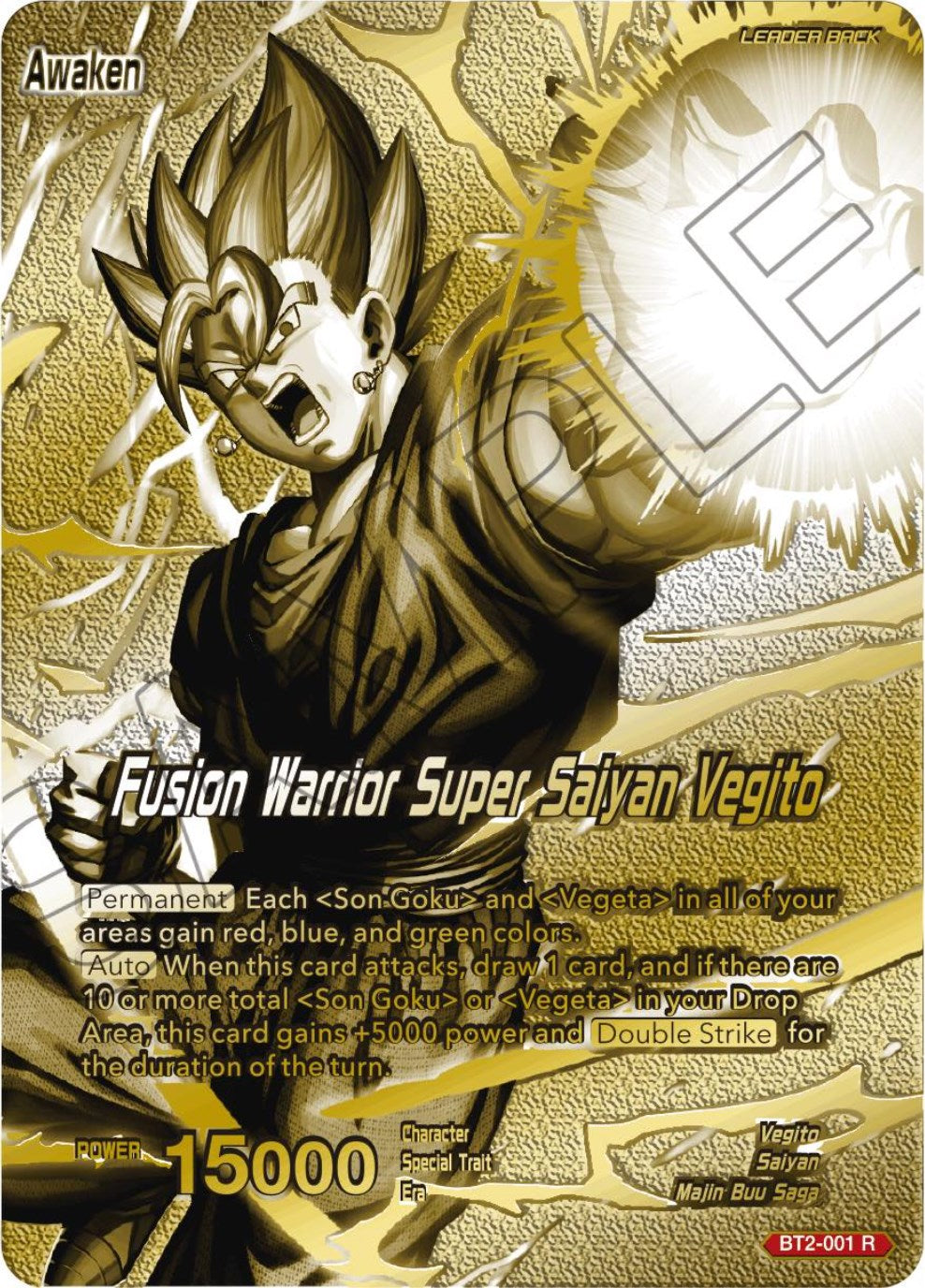 Vegito // Fusion Warrior Super Saiyan Vegito (Championship 2023 Golden Card Vol.3) (BT2-001) [Tournament Promotion Cards] | Cracking-Singles