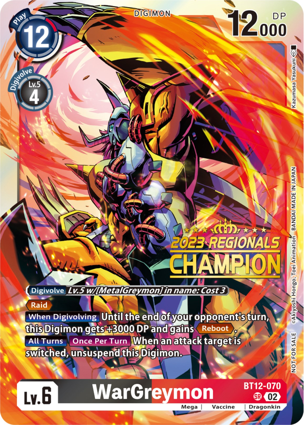 WarGreymon [BT12-070] (2023 Regionals Champion) [Across Time] | Cracking-Singles