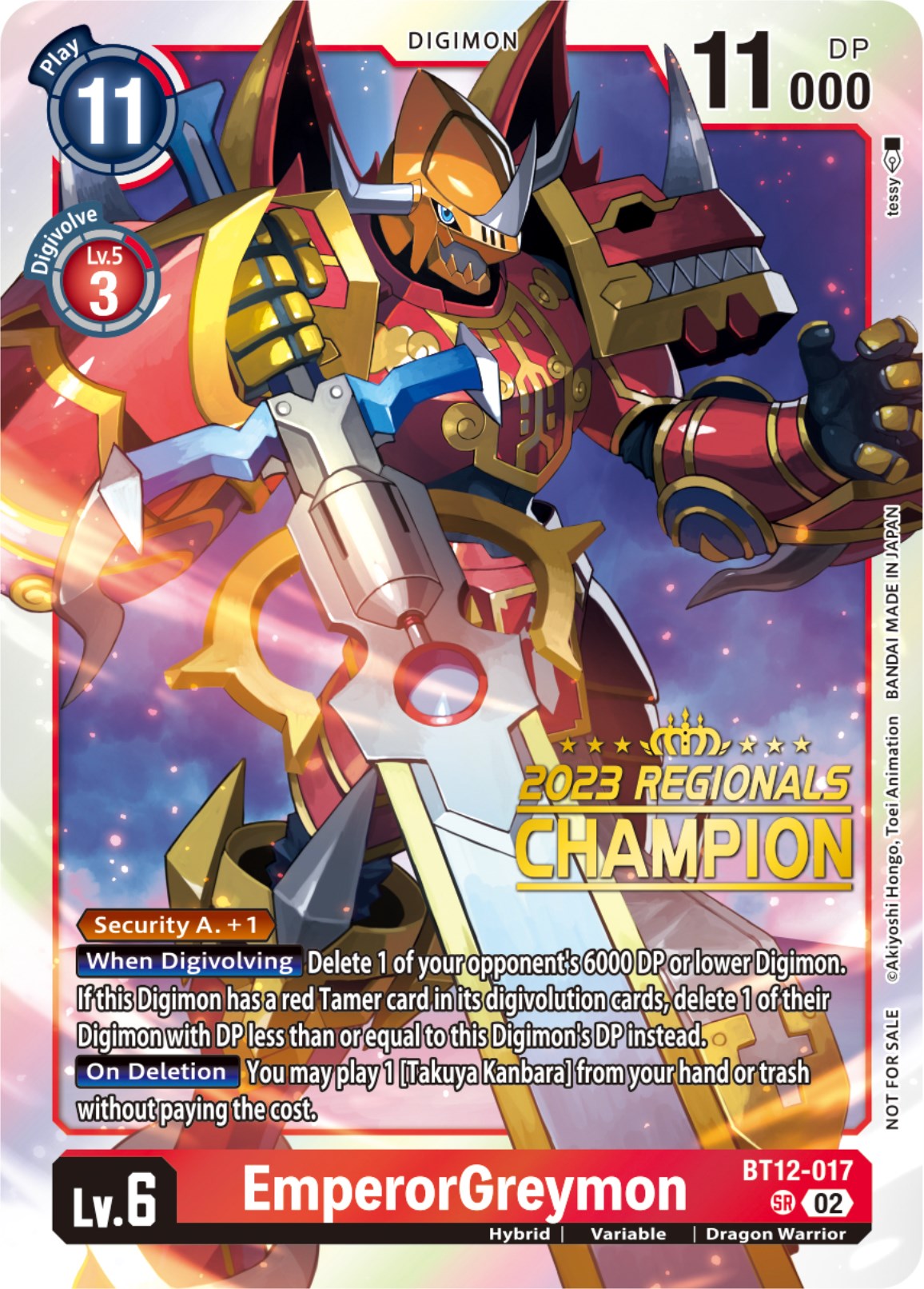 EmperorGreymon [BT12-017] (2023 Regionals Champion) [Across Time] | Cracking-Singles