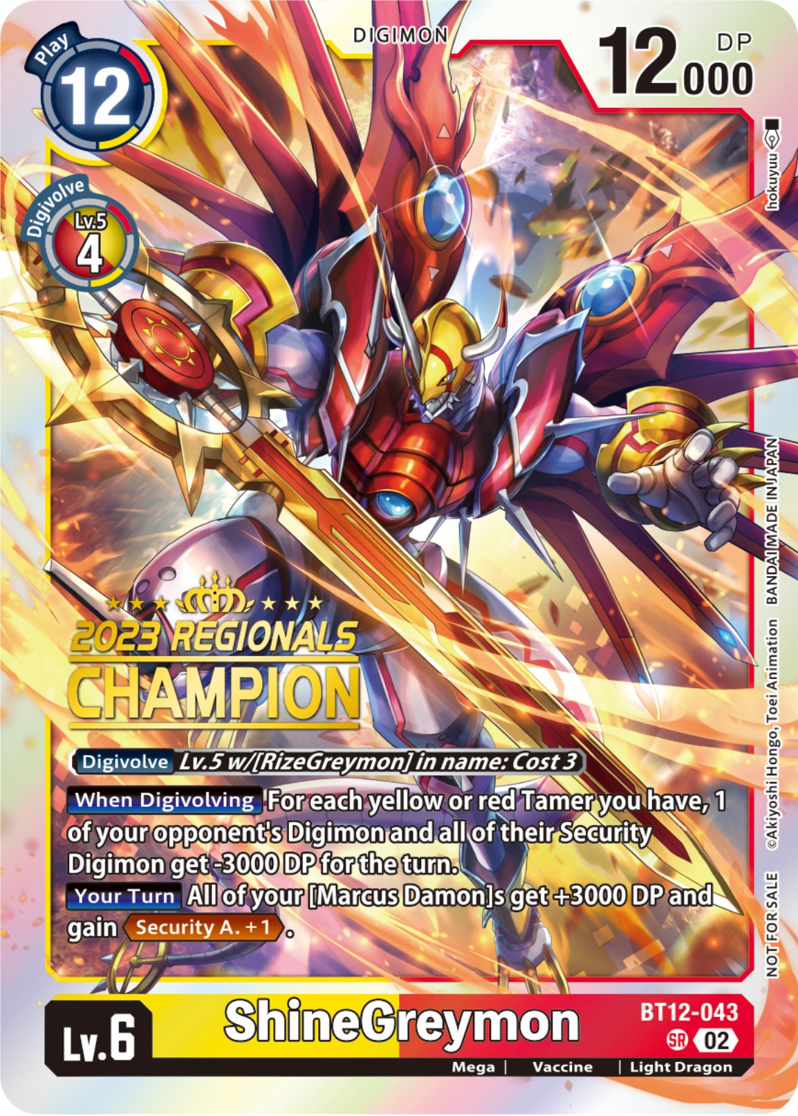 ShineGreymon [BT12-043] (2023 Regionals Champion) [Across Time] | Cracking-Singles