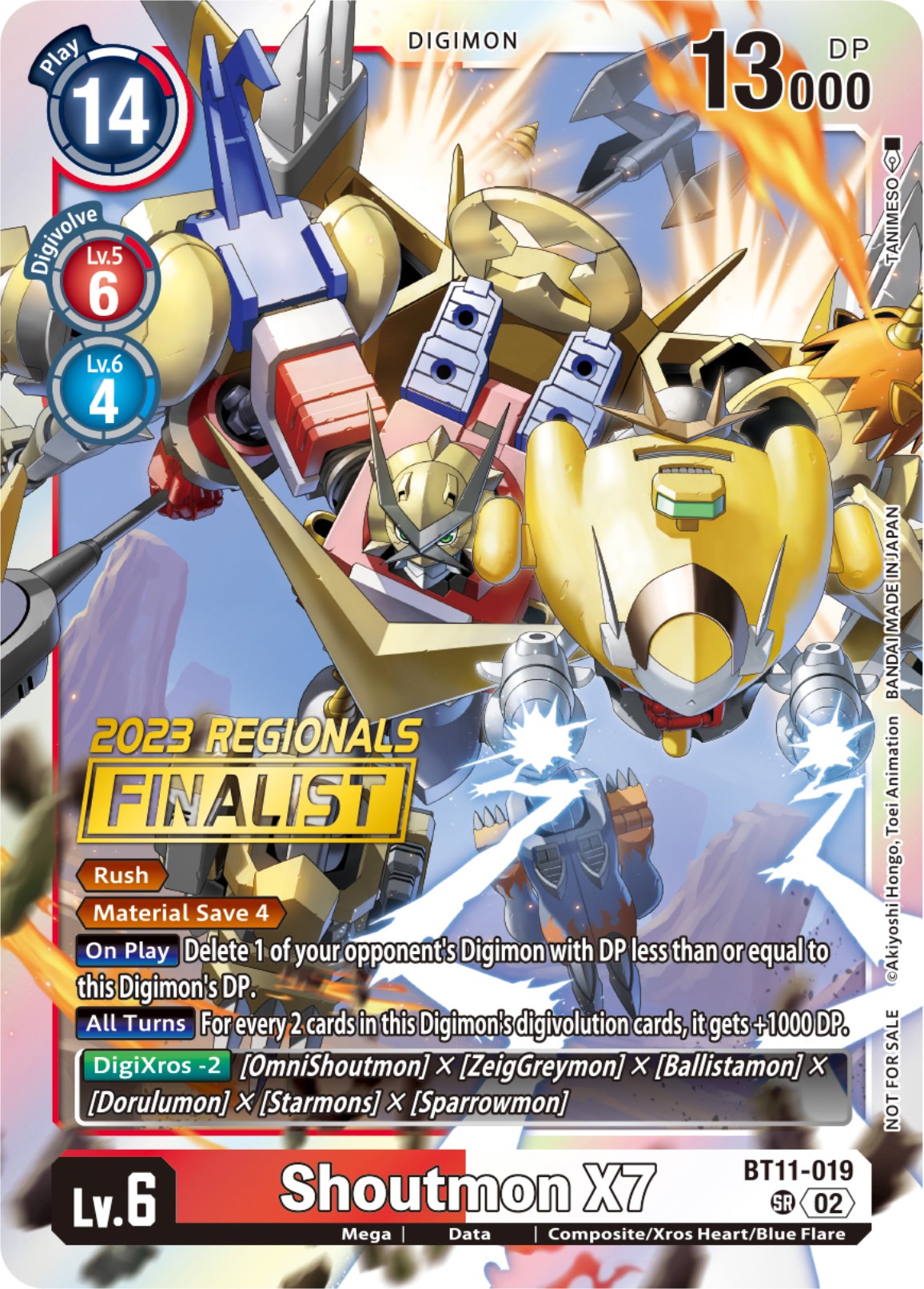 Shoutmon X7 [BT11-019] (2023 Regionals Finalist) [Dimensional Phase] | Cracking-Singles