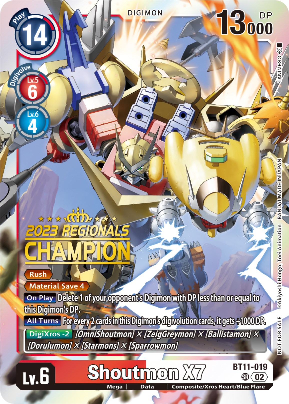 Shoutmon X7 [BT11-019] (2023 Regionals Champion) [Dimensional Phase] | Cracking-Singles