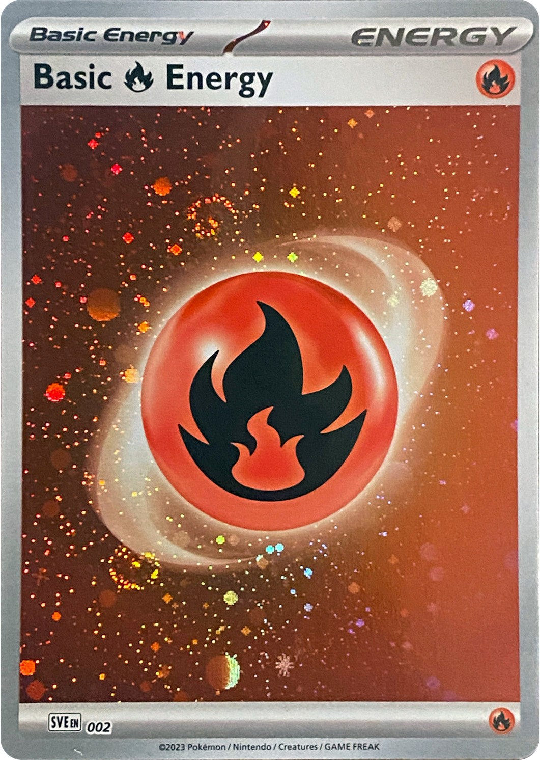 Basic Fire Energy (002) (Cosmos Holo) [Scarlet & Violet: Base Set] | Cracking-Singles