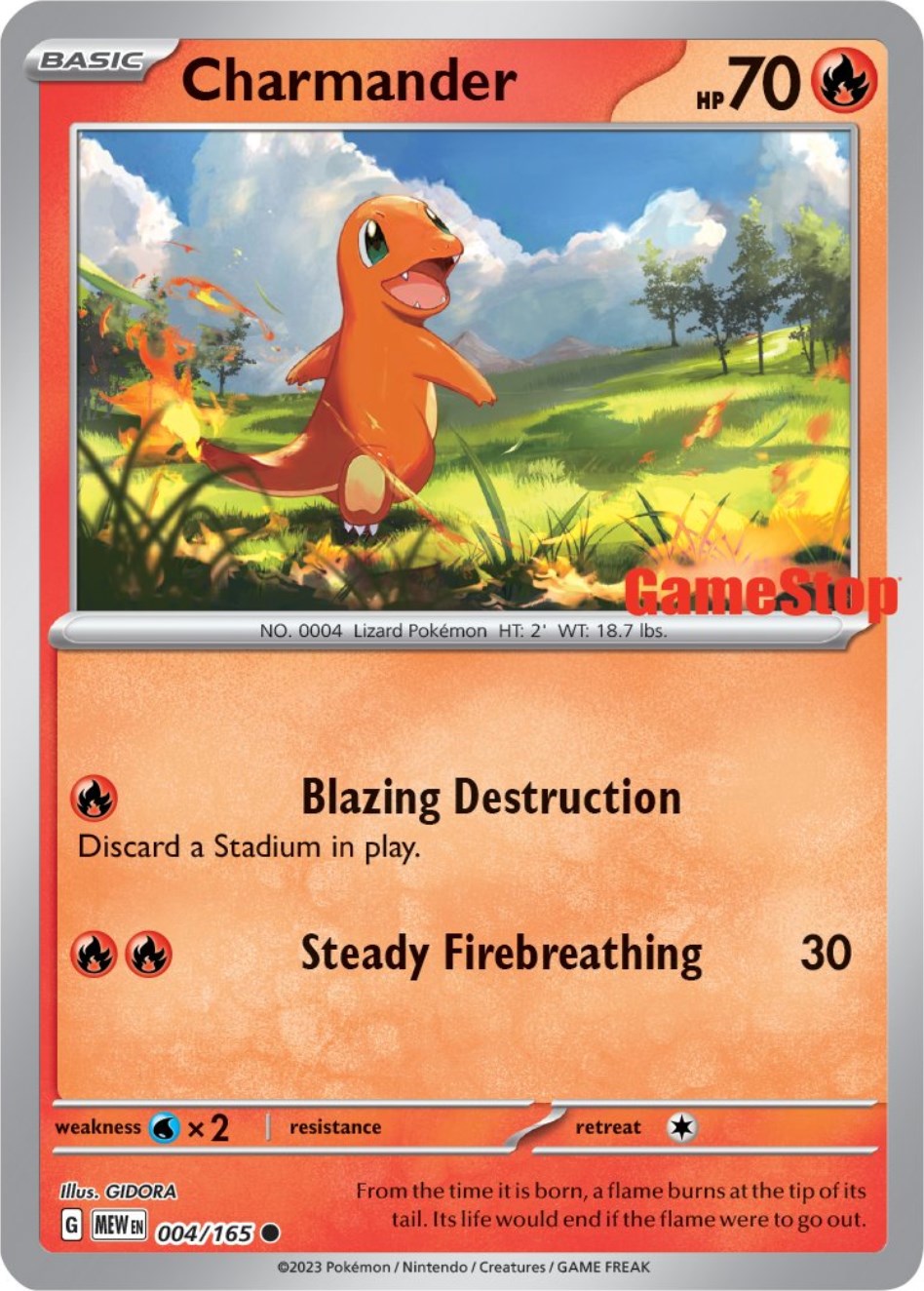 Charmander (004/165) (GameStop Exclusive) [Scarlet & Violet: 151] | Cracking-Singles