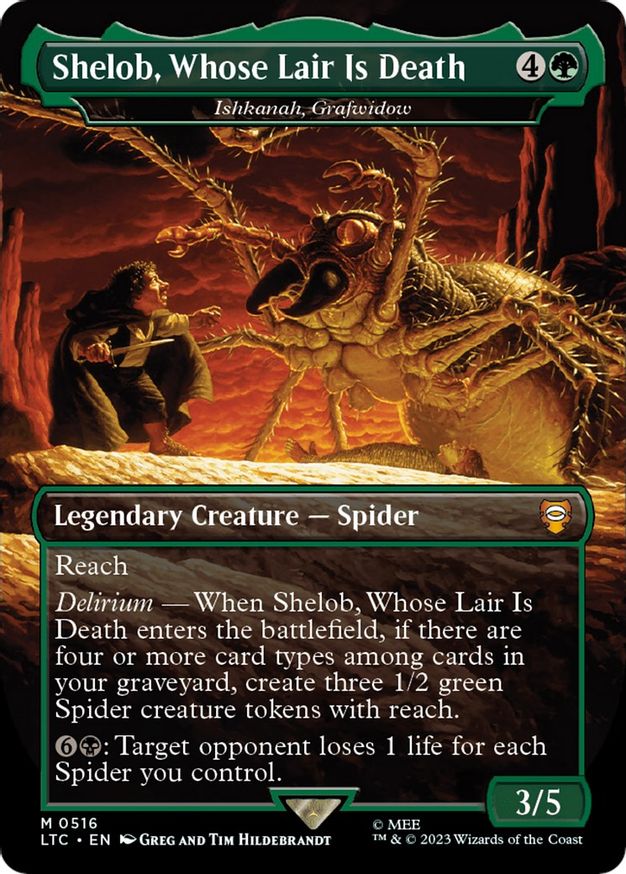 Shelob, Whose Lair Is Death - Ishkanah, Grafwidow (Borderless) [The Lord of the Rings: Tales of Middle-Earth Commander] | Cracking-Singles