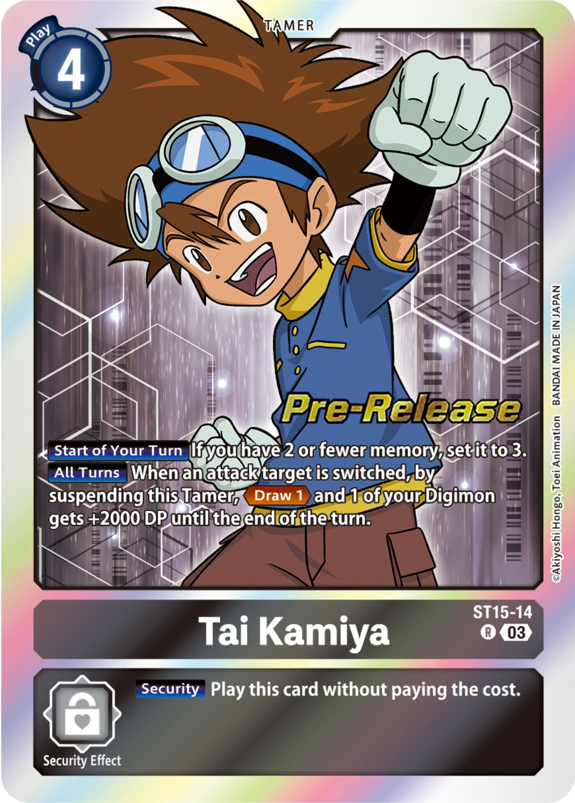 Tai Kamiya [ST15-14] [Starter Deck: Dragon of Courage Pre-Release Cards] | Cracking-Singles