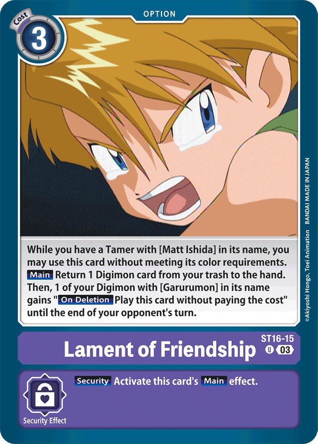 Lament of Friendship [ST16-15] [Starter Deck: Wolf of Friendship] | Cracking-Singles