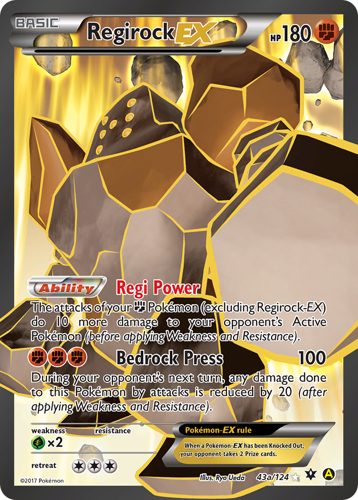 Regirock EX (43a/124) [Alternate Art Promos] | Cracking-Singles