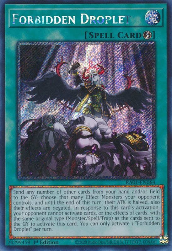 Forbidden Droplet [RA01-EN064] Platinum Secret Rare | Cracking-Singles